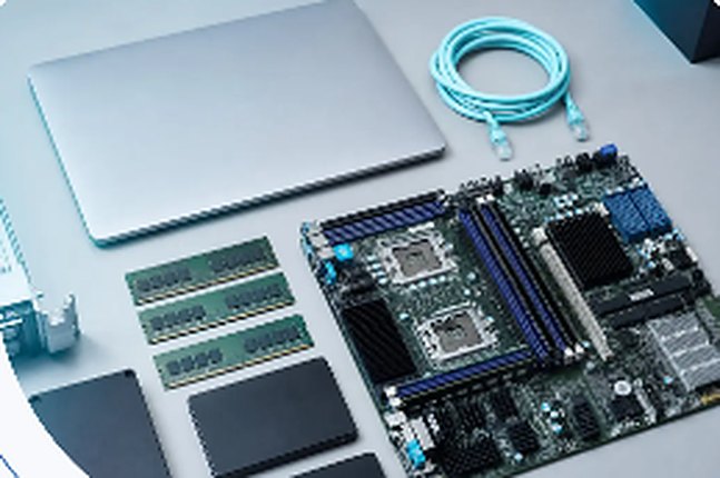 Server motherboard, memory and drives