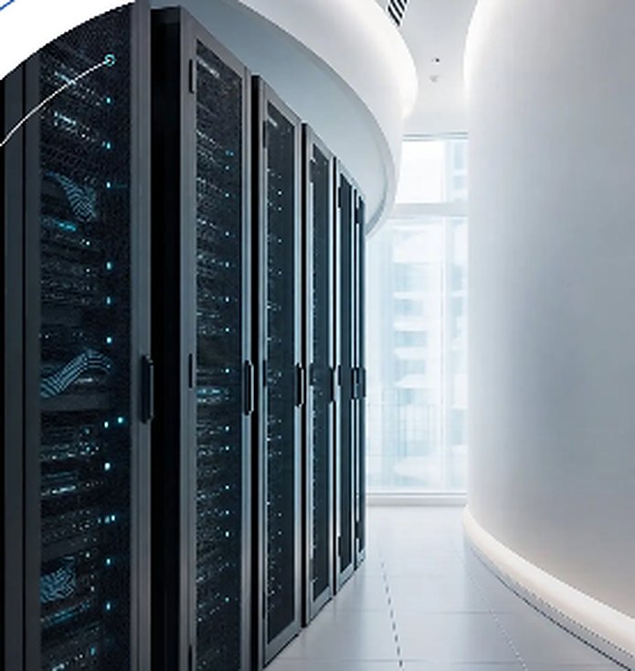 Server racks in a modern data centre